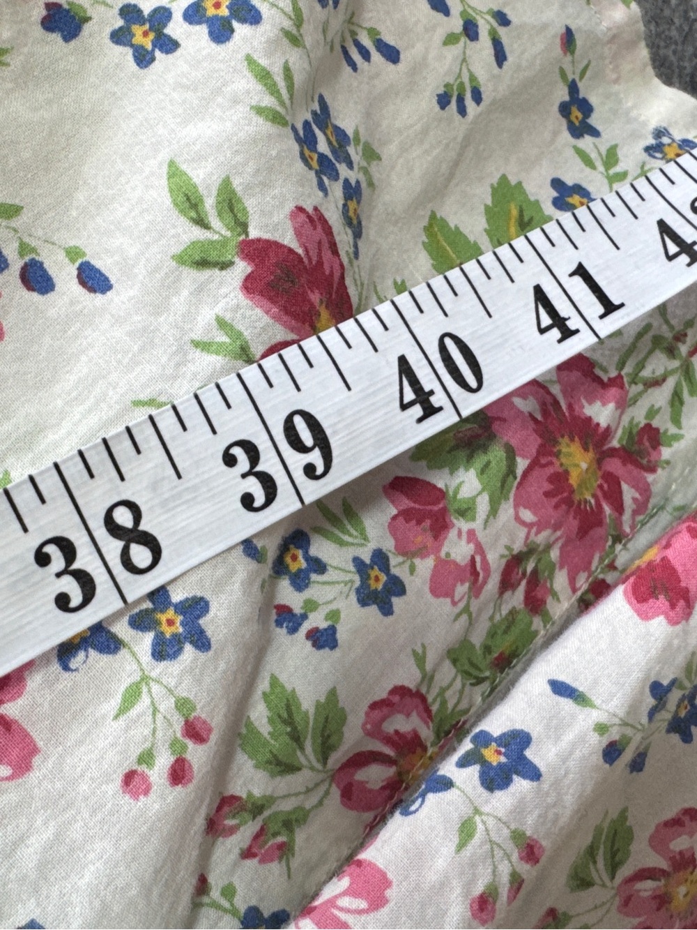 VTG April Cornell Floral Cotton Midi Dress Ivory Medium Cottagecore Prairie Boho - Picture 12 of 14